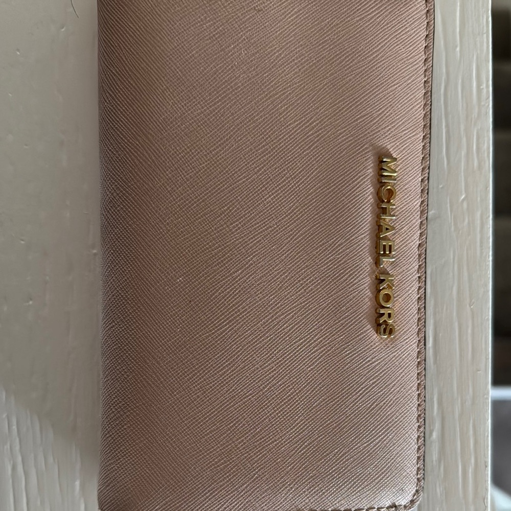 Michael Kors Blush Wallet with Gold Accents